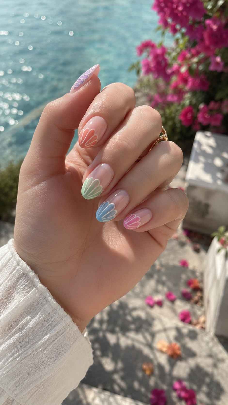 Cabana Scallop Summer Colorful Nails