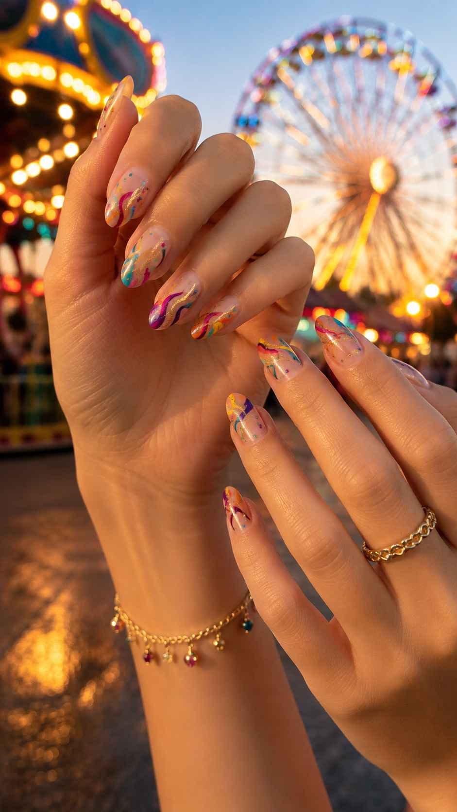 Carnival Glow Trail Summer Colorful Nails