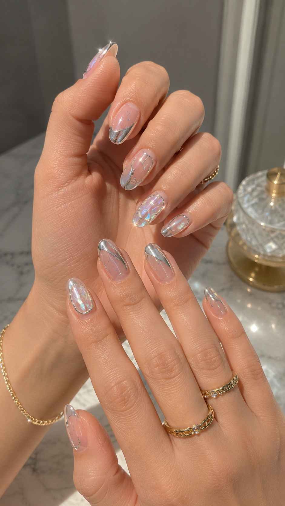 Chrome and Glass Nail Stickers