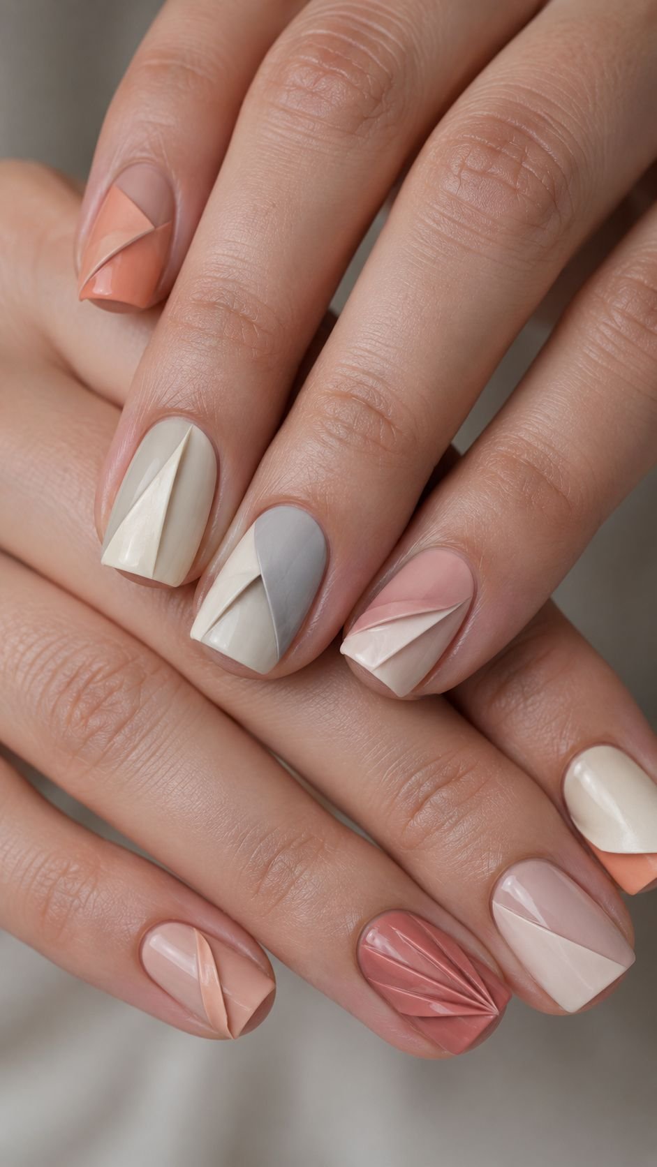 Folded Paper Illusion Nail Art
