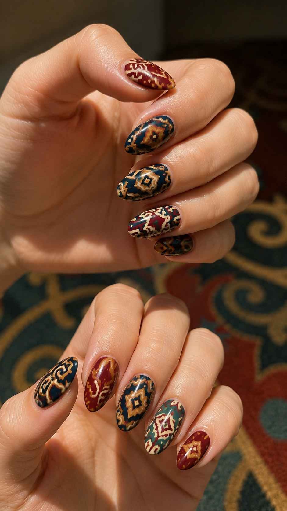 Hotel Carpet Nails With Bold Interior Pattern