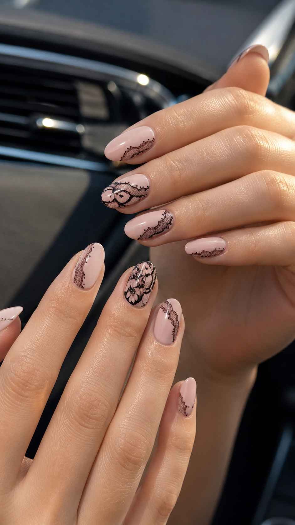 Lace Shadow Nail Art Designs