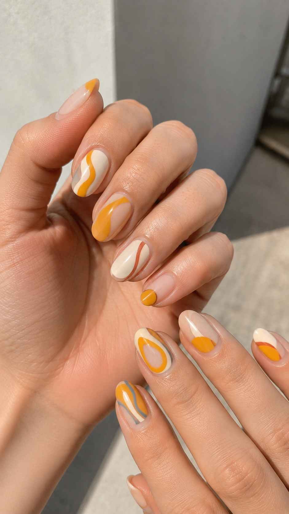 Marigold Graphic Nail Designs