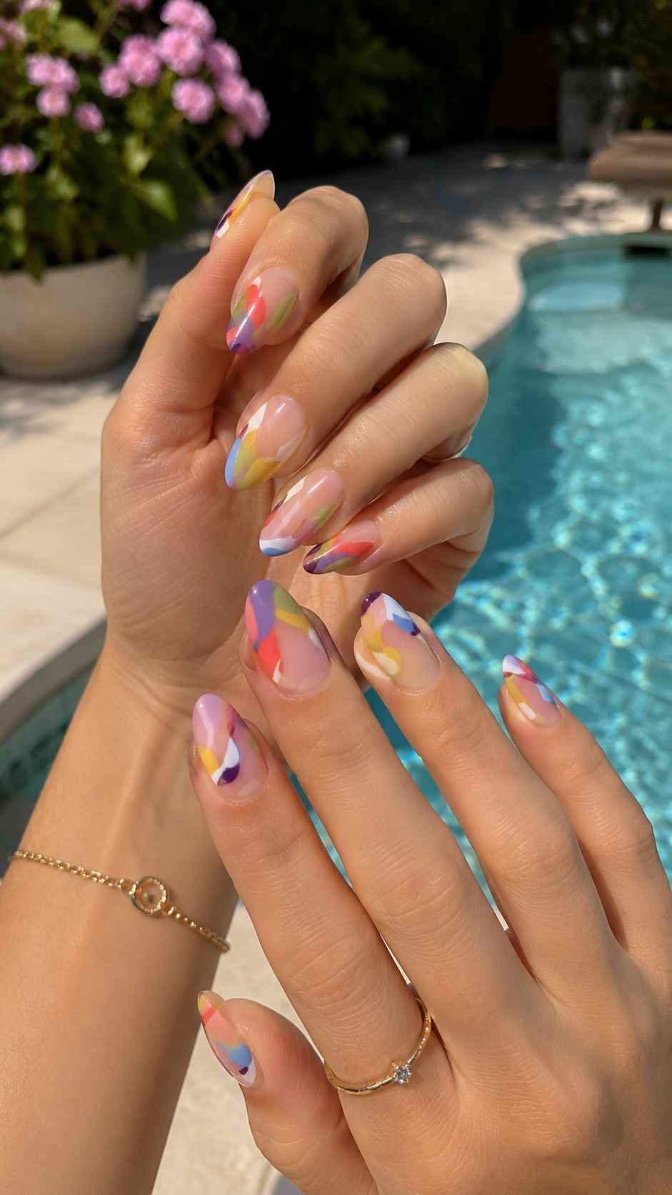 Popsicle Cross Section Summer Colorful Nails