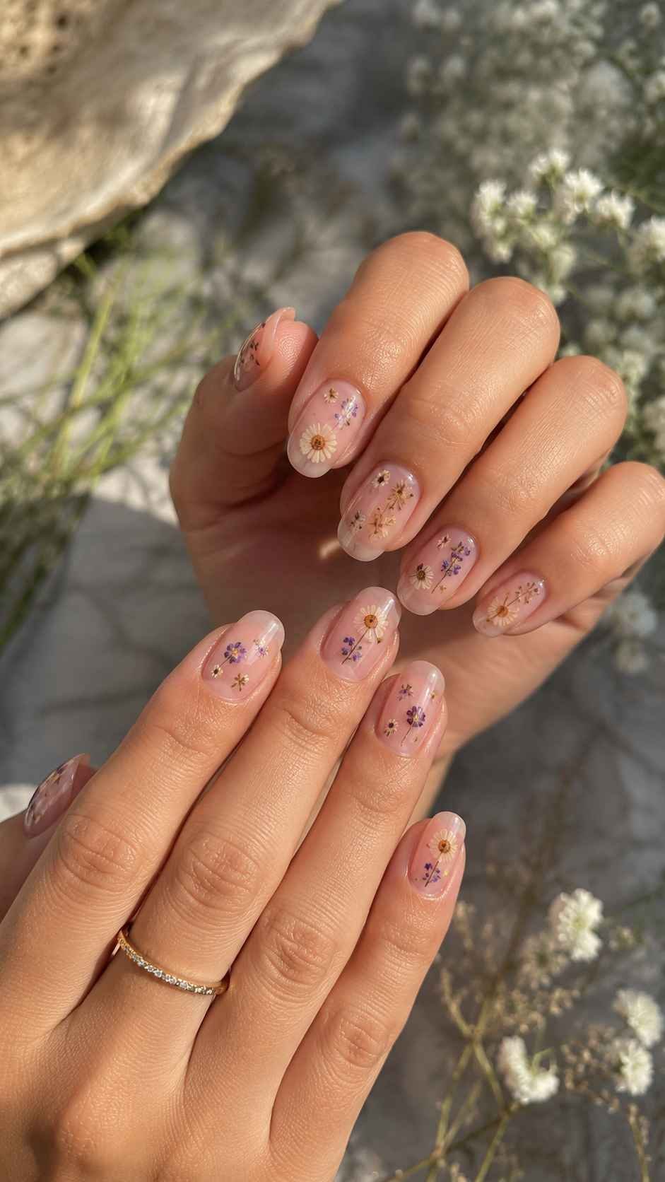 Pressed Wildflower Nail Stickers