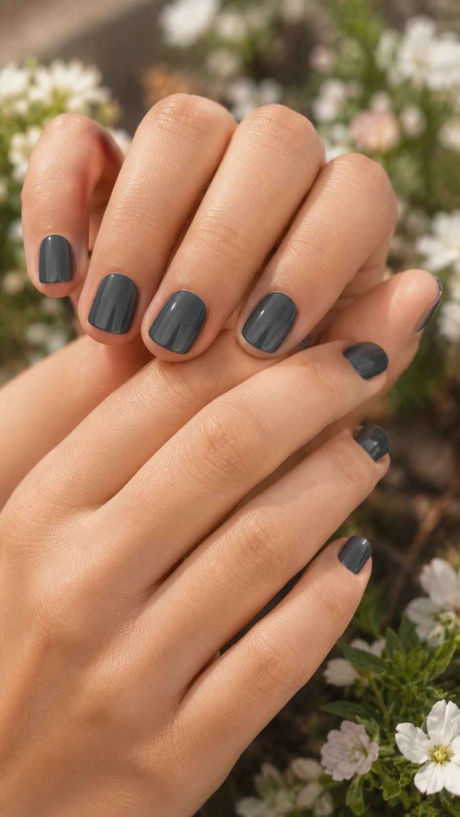 Wear Creamy Anthracite on Short Nails