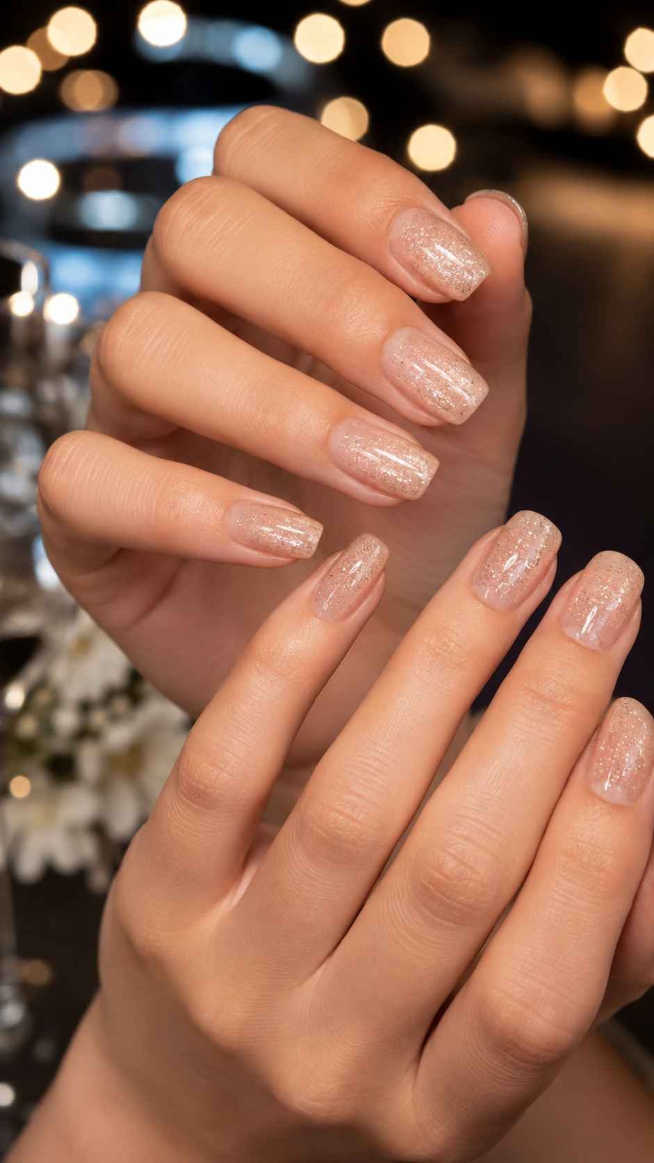 Crystal Dust Nude Nails