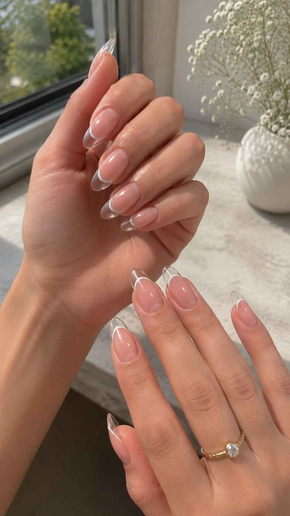 Crystal Window French Nails With Transparent Tips