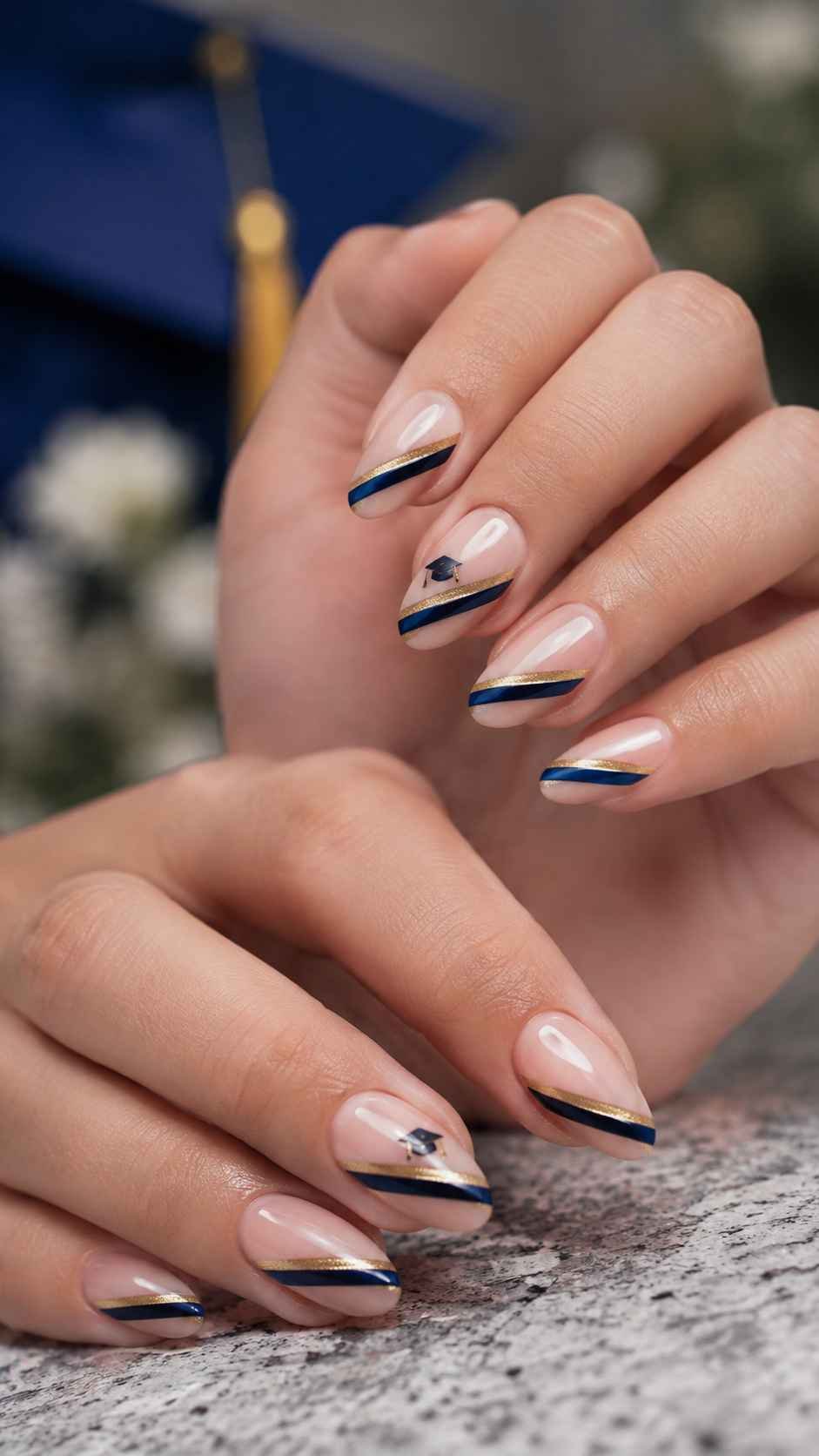 Diagonal Spirit Stripe Nails