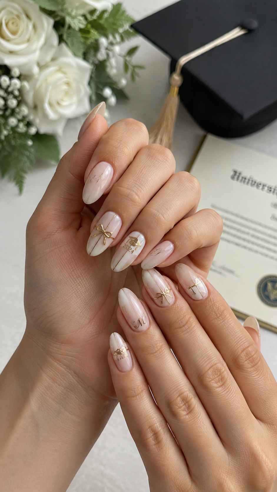 Diploma Ribbon Detail Nails