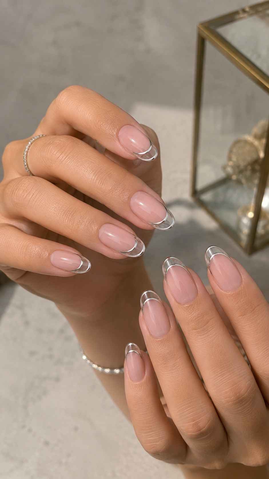 Fine Silver Frames Around Clear Tips