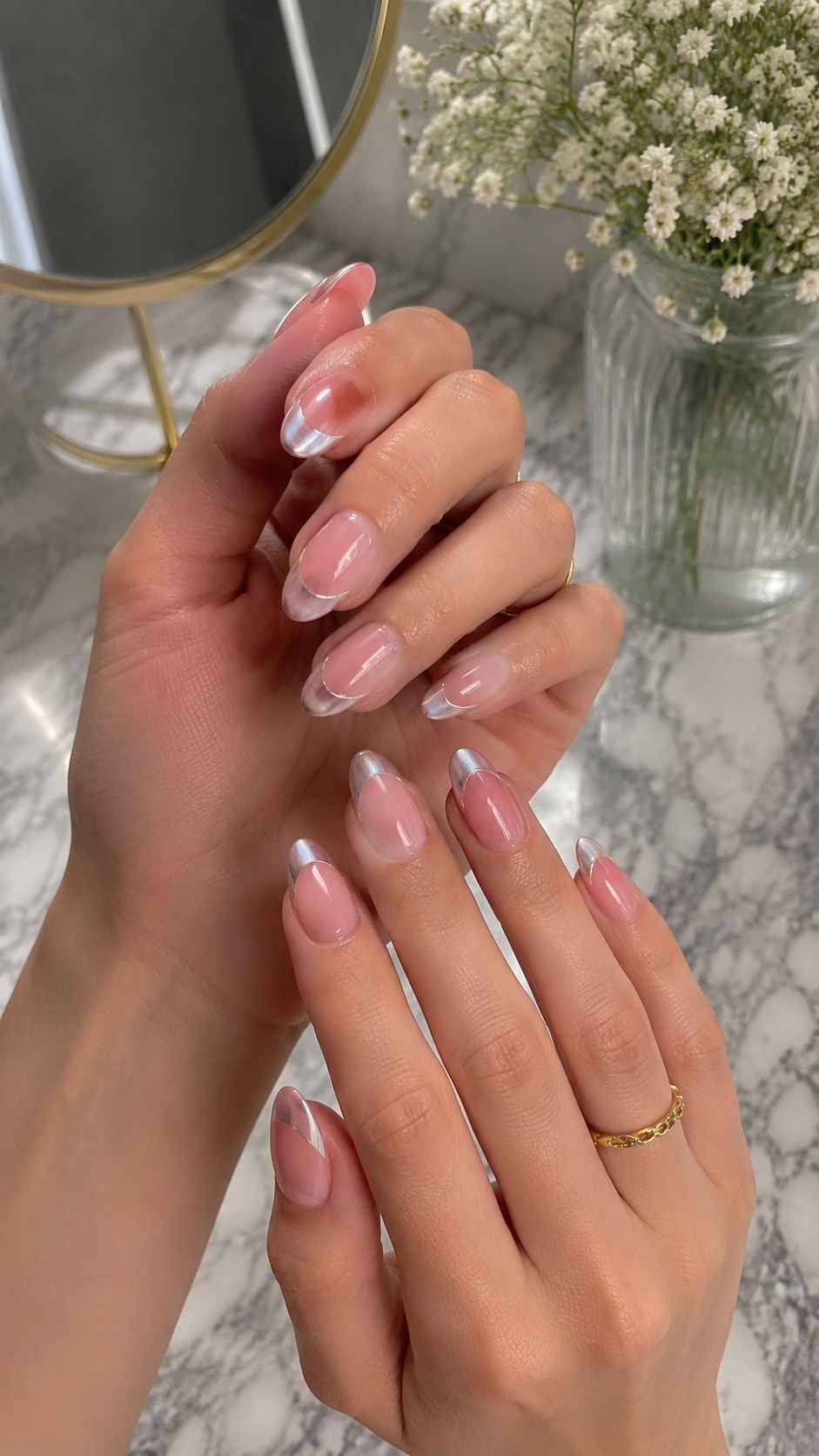 Glass Veil French Nail Polish Designs