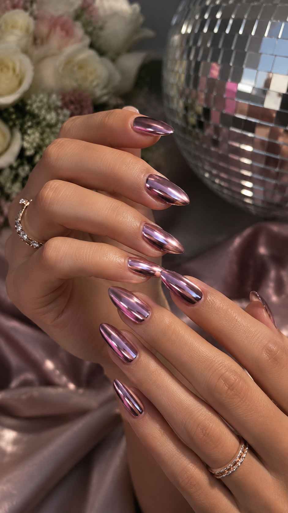 Luminous Chrome Prom Nails