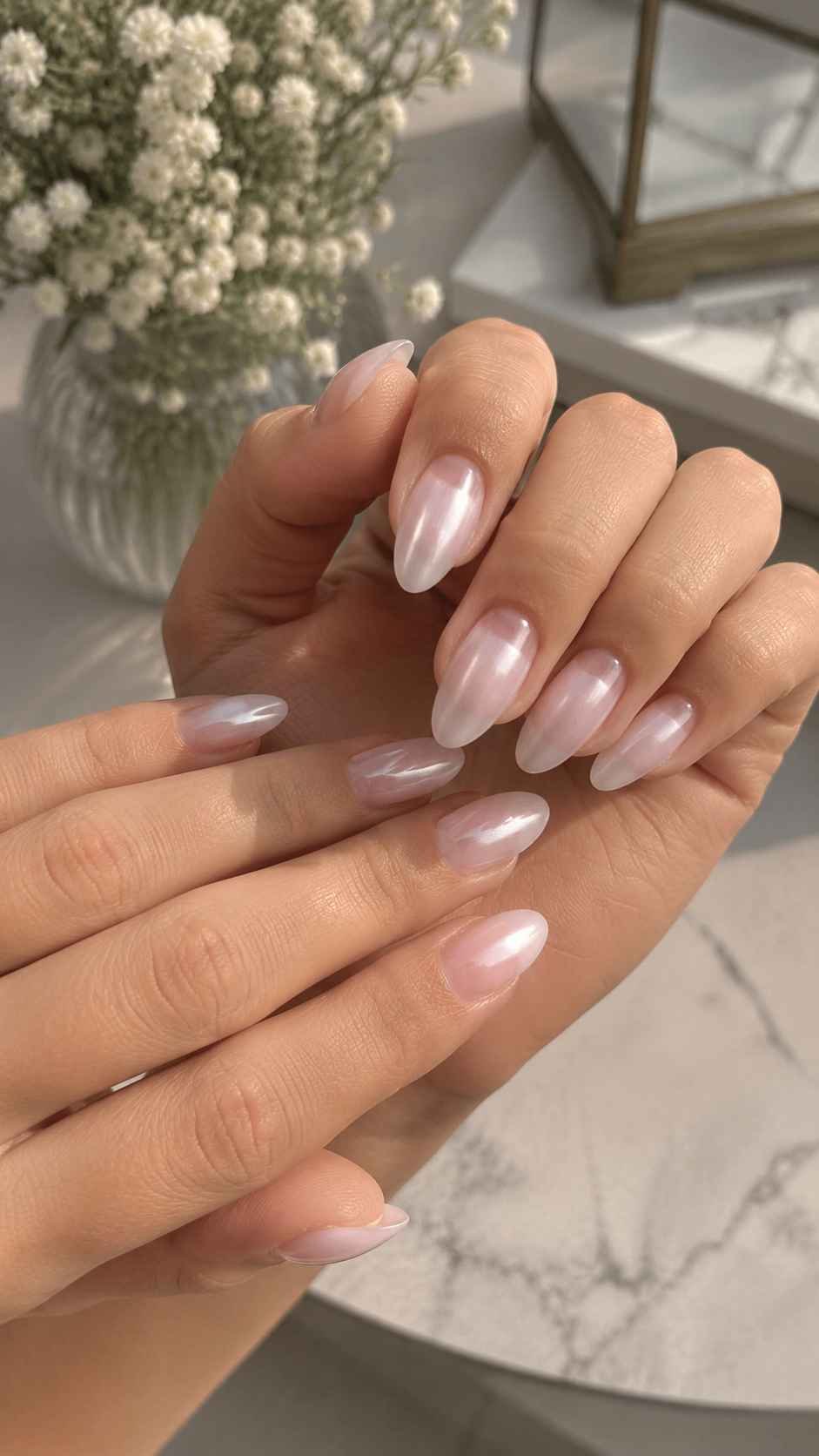 Milky Pearl Graduation Nails for Soft Elegance