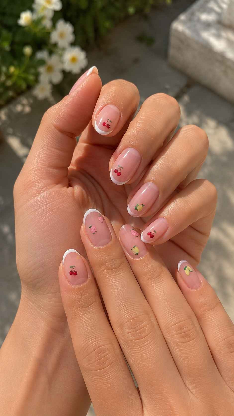 Mini Fruit Details With Slim French Tips