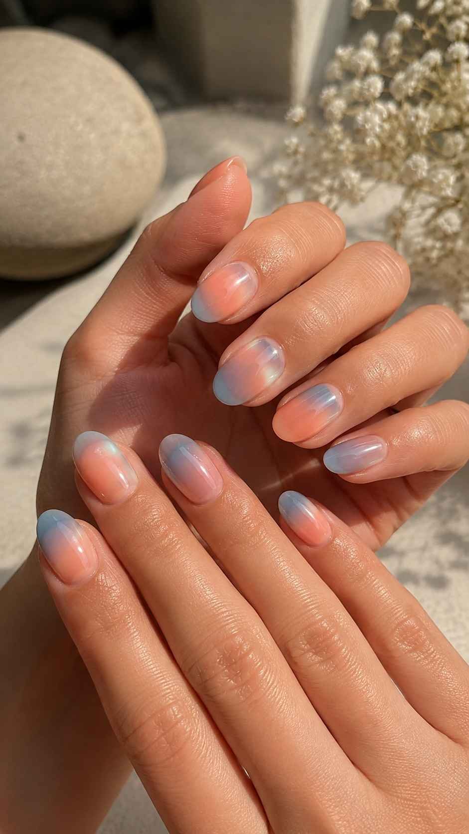 Mix Clear Blue With Soft Peach