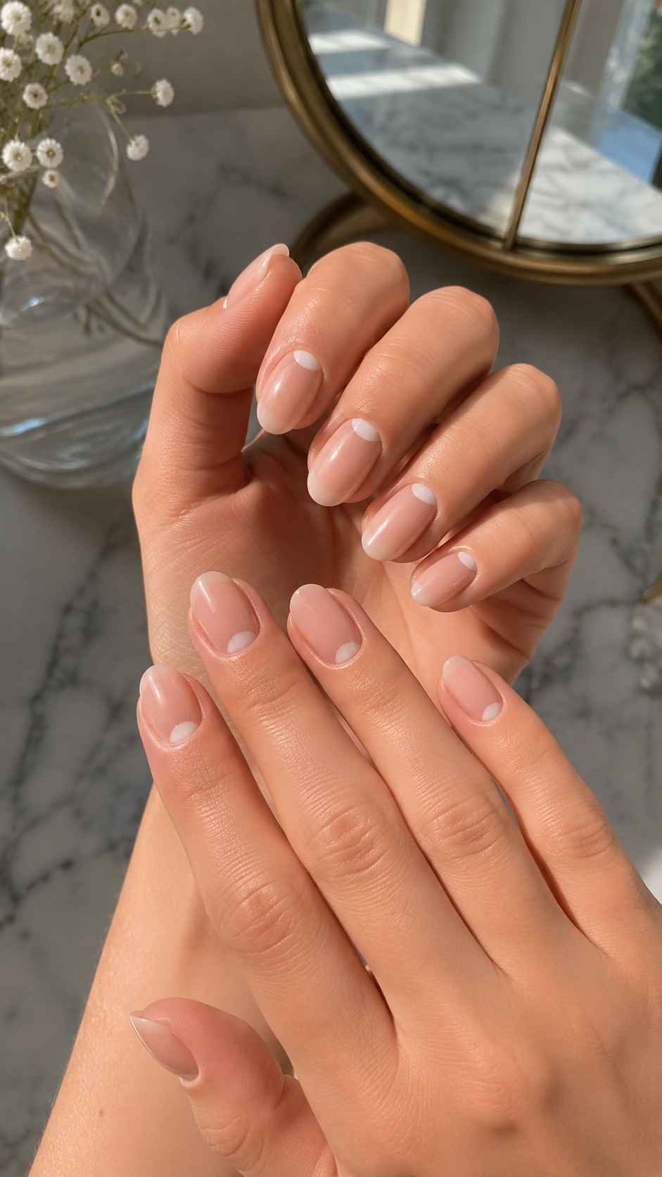 Modern Lunula Nails That Highlight the Natural Half Moon