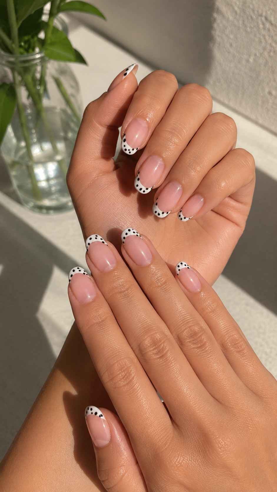 Polka Dot Curve French Nails