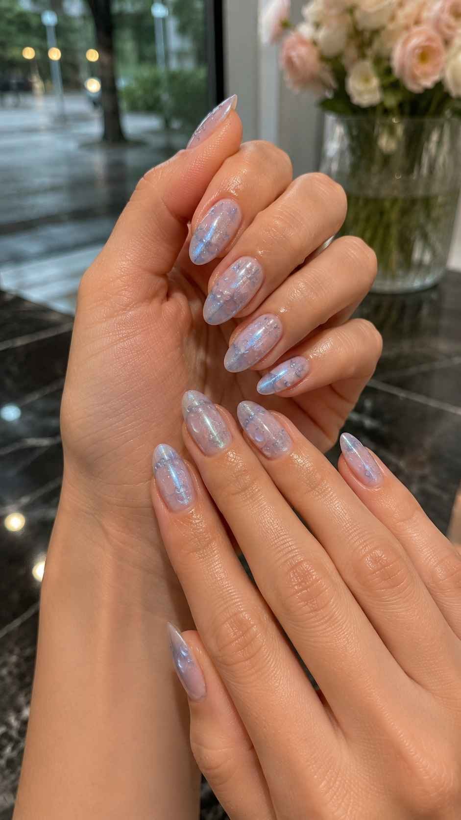 Rainlight Texture Nails With Clear Droplet Details