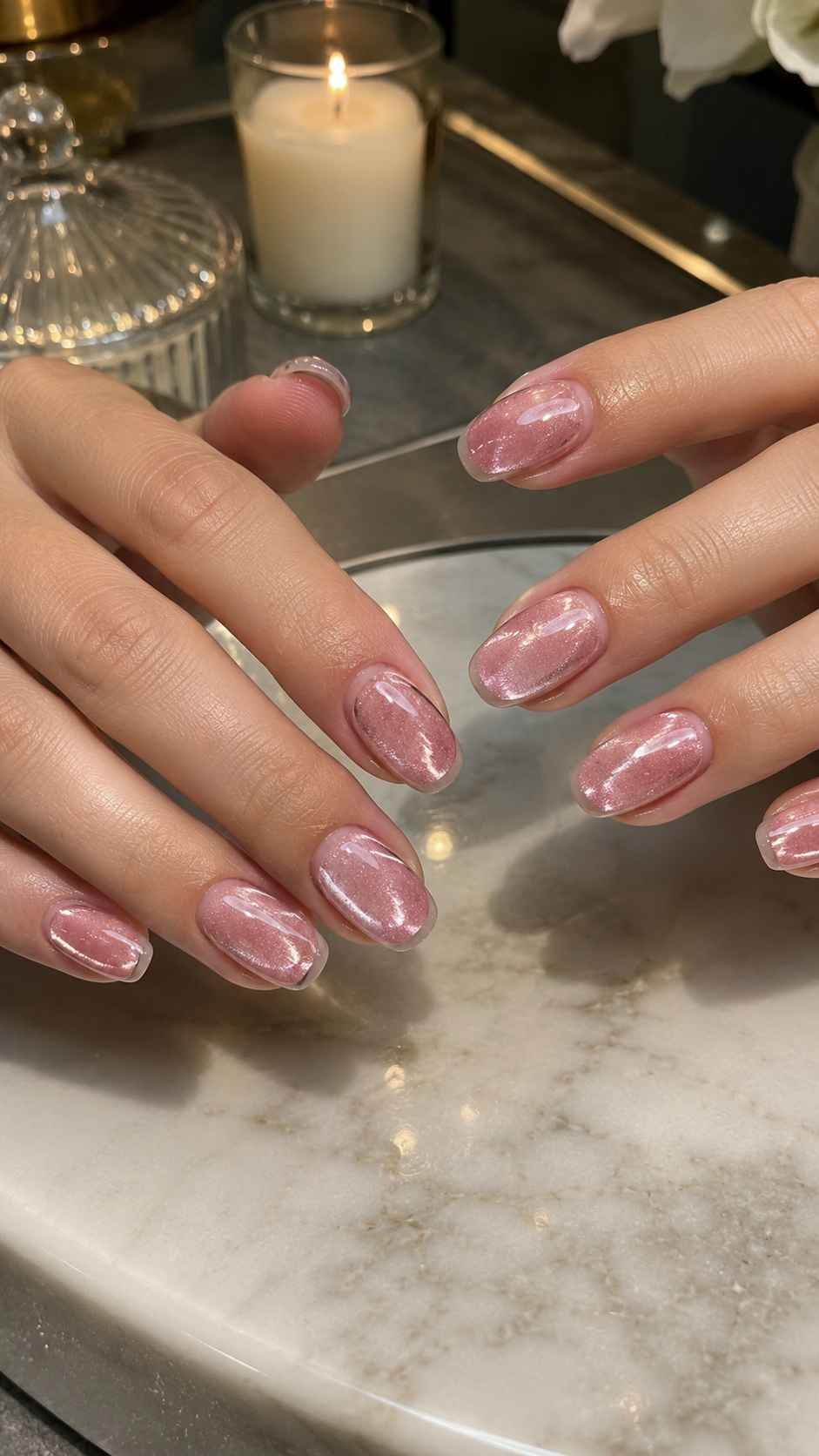 Rose Quartz Halo With a Clear Border