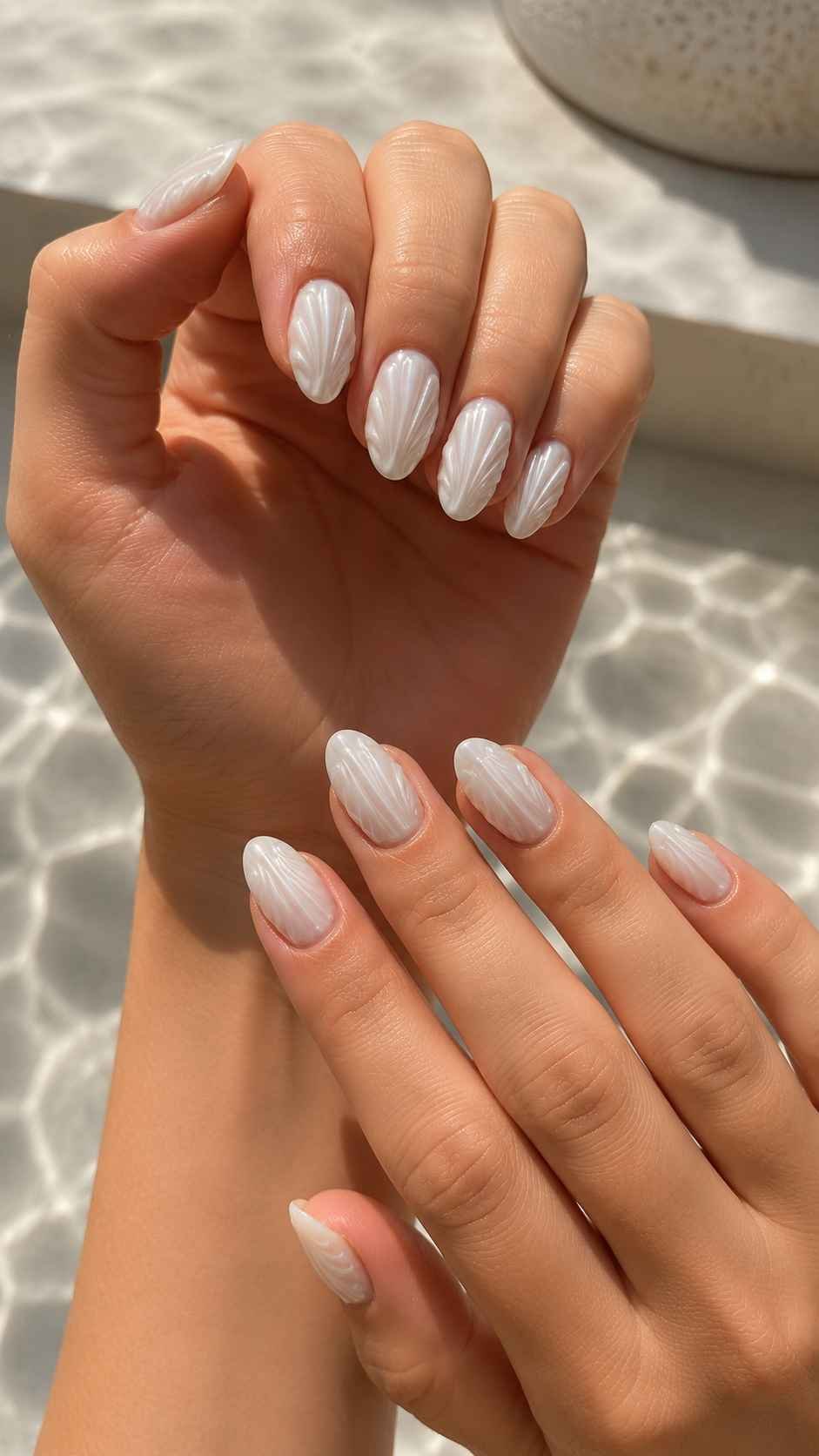 Shell Ridges Over a Cloud White Base