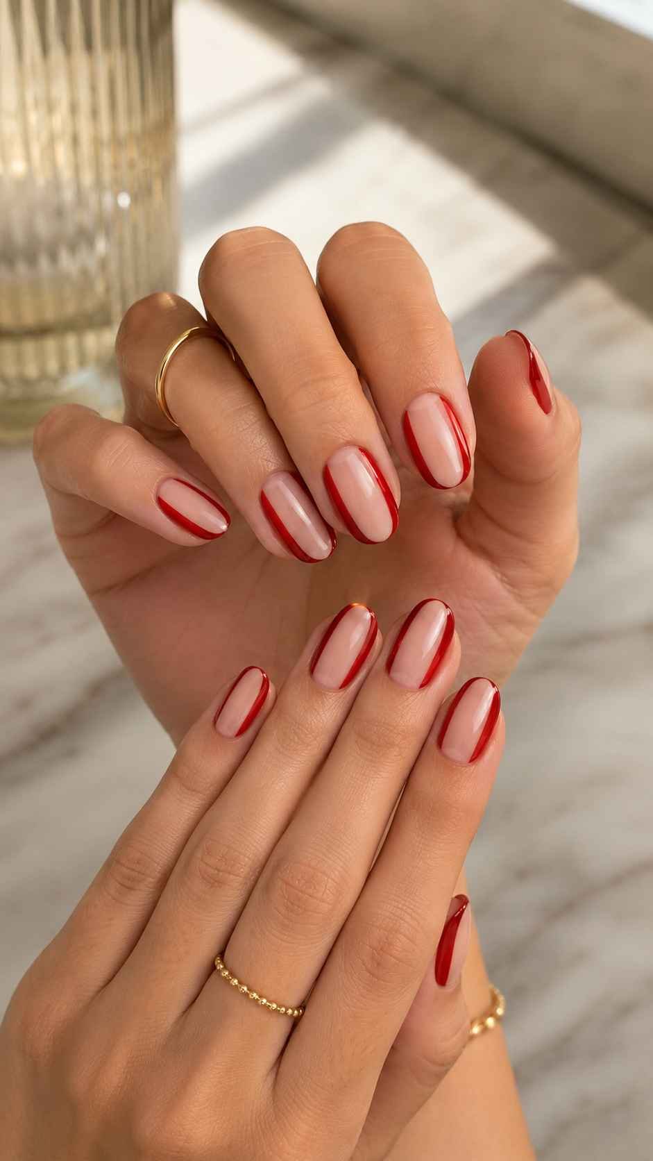 Side Panel Red With a Natural Center