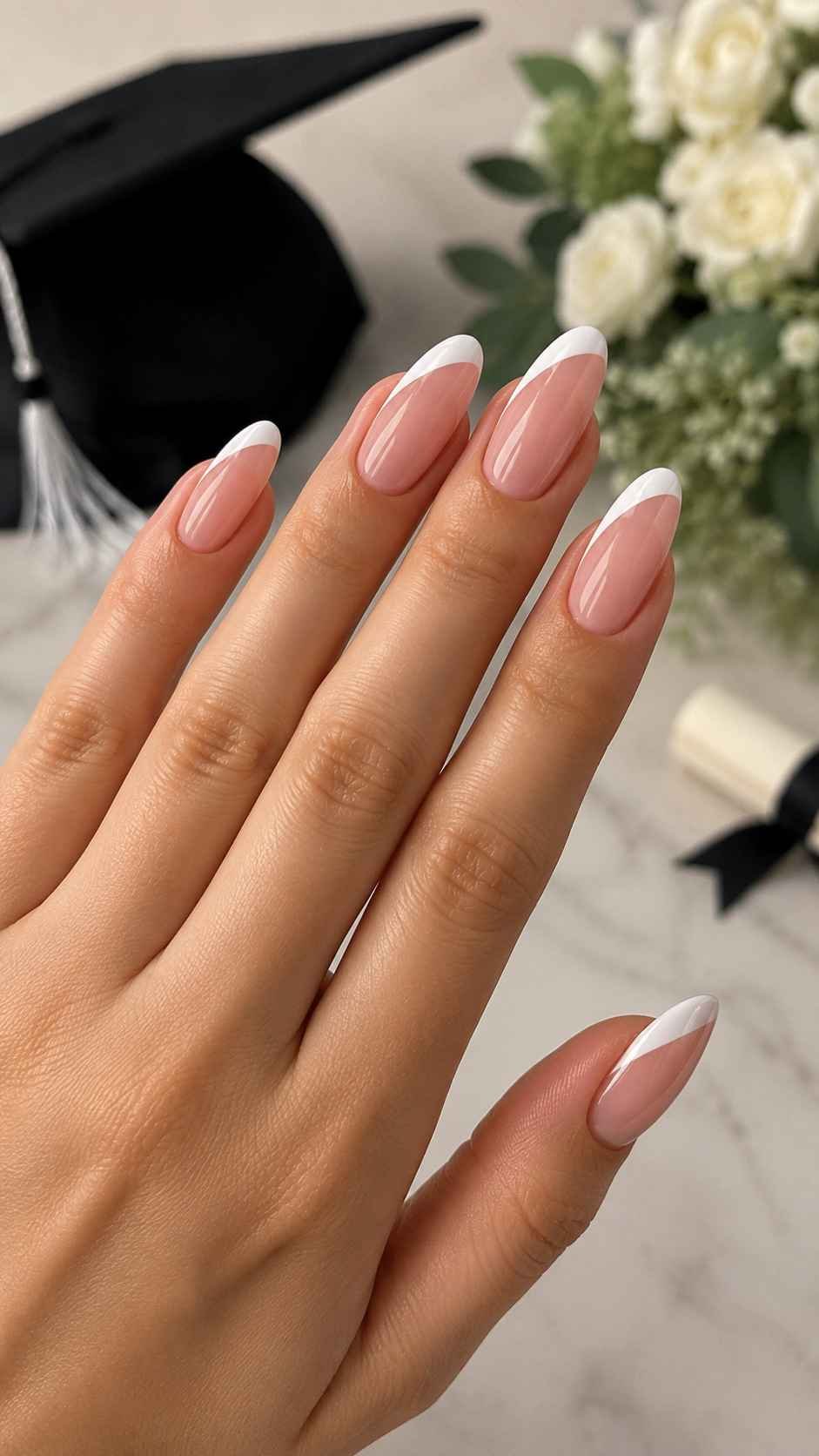 Side Sweep French Nails