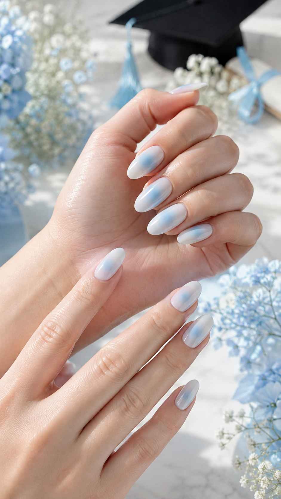 Sky Blue Aura Nails
