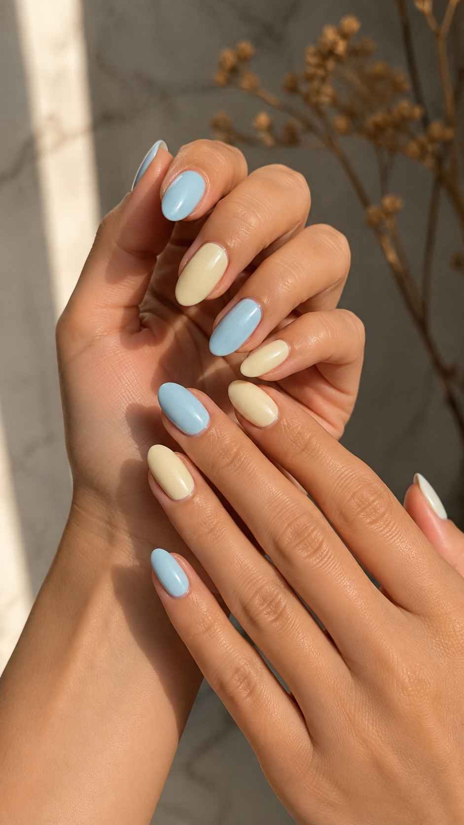 Sky Blue With Creamy Butter