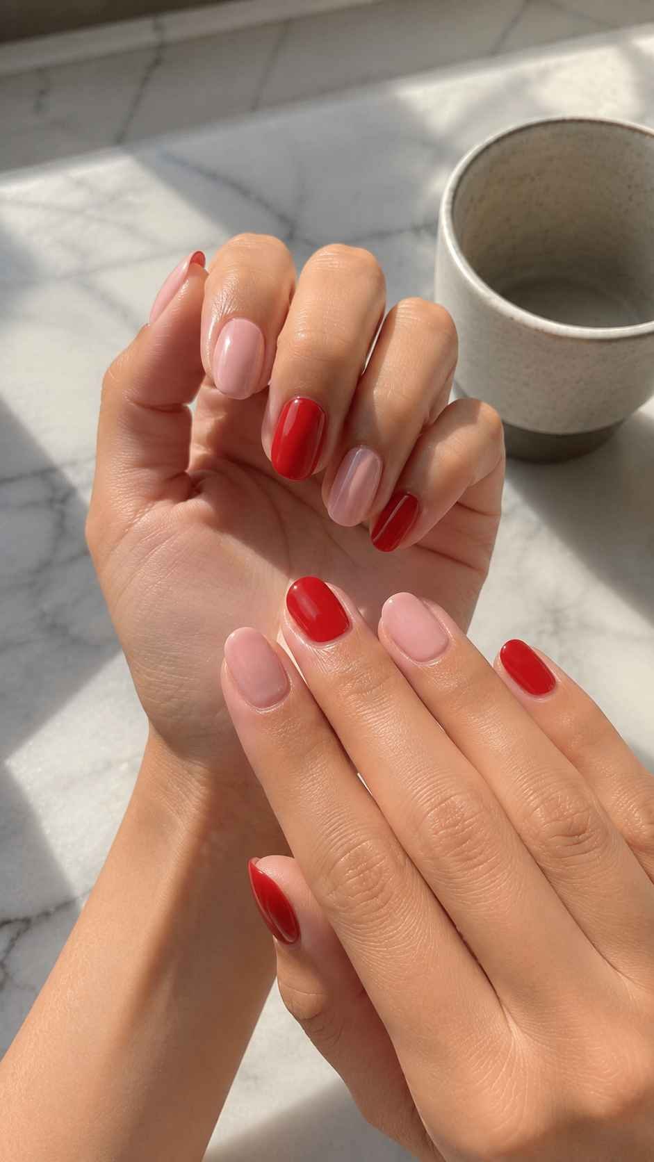 Tomato Red With Powder Pink