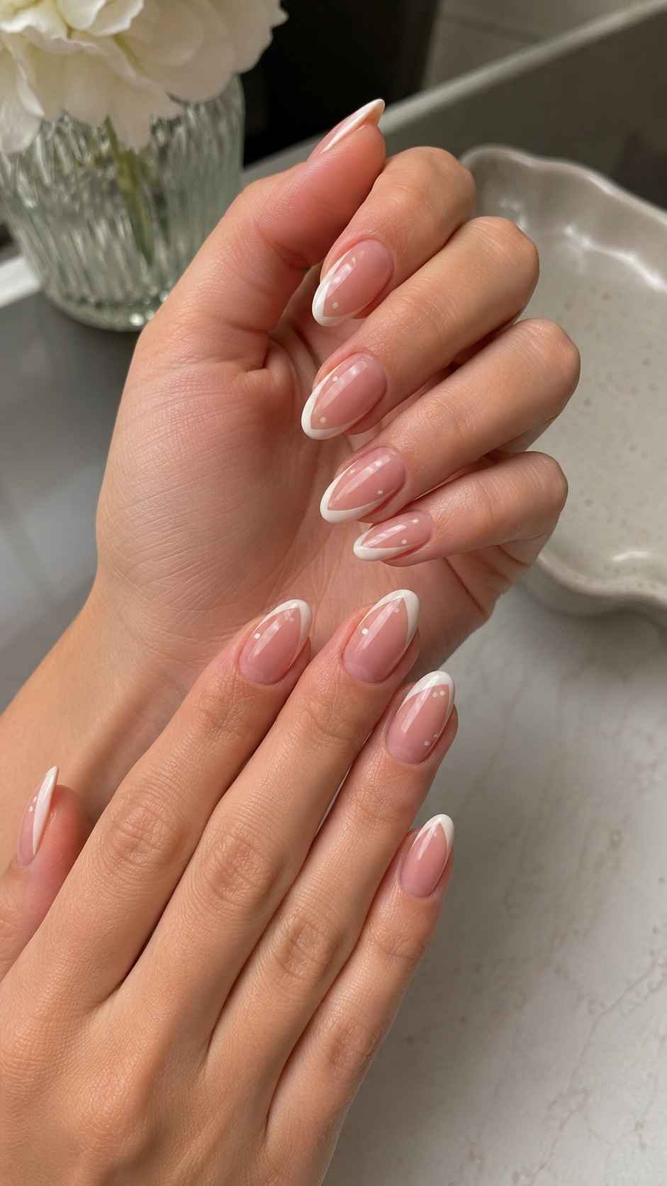 Vanilla Side French Nails