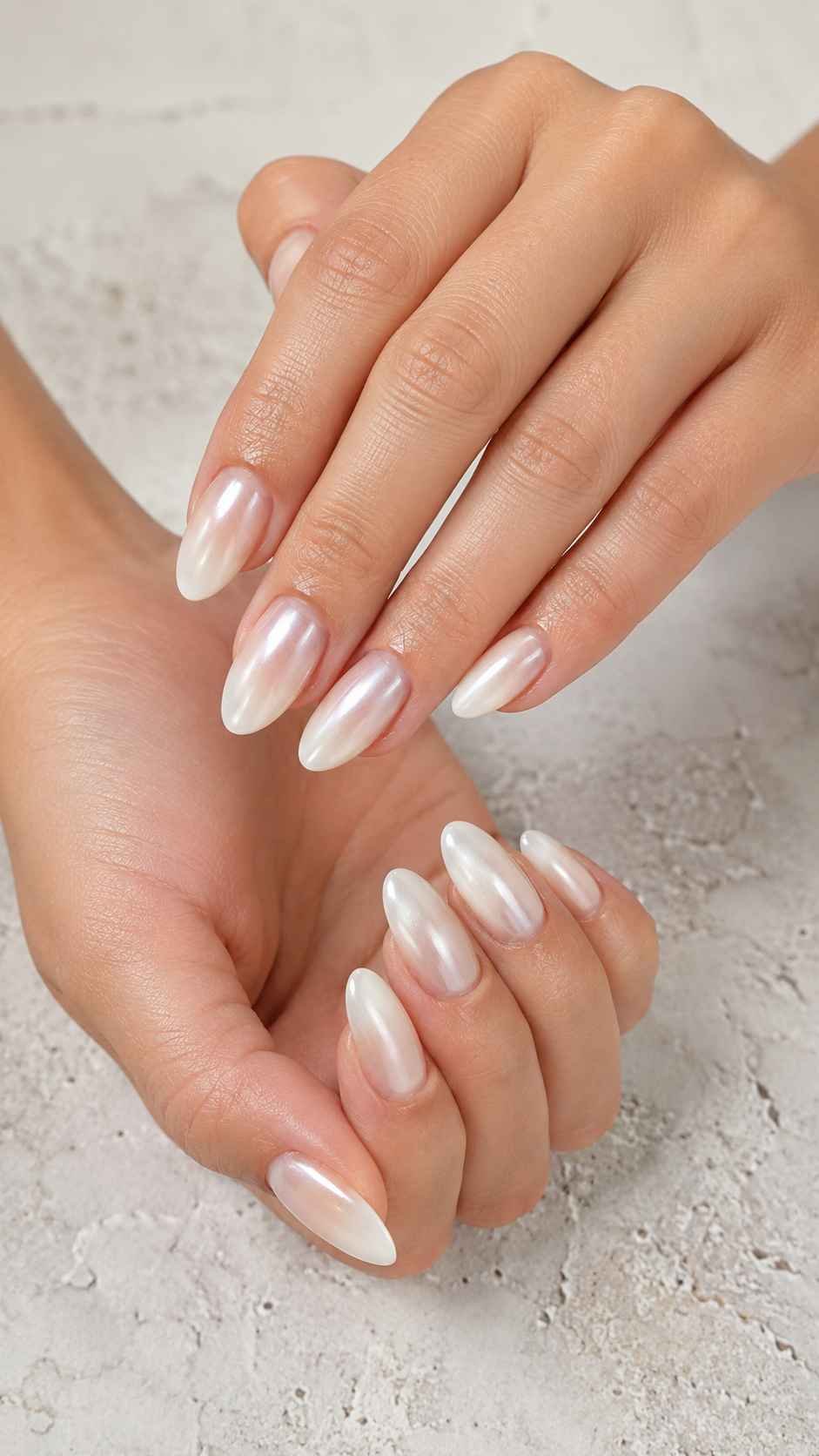 Vanilla Veil Almond Nails