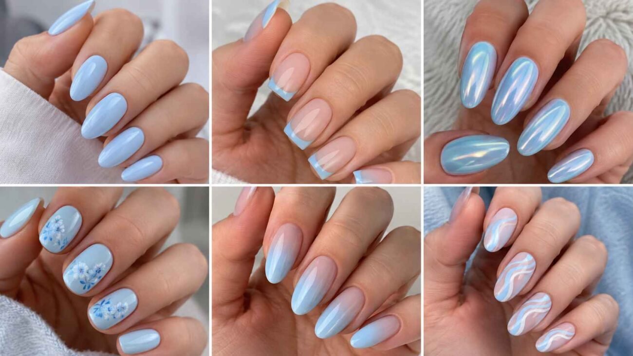 nails light blue