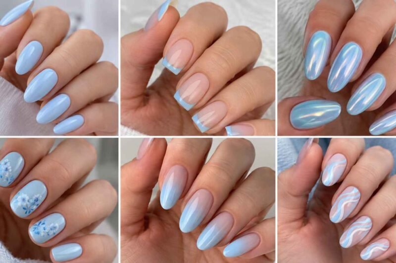 nails light blue